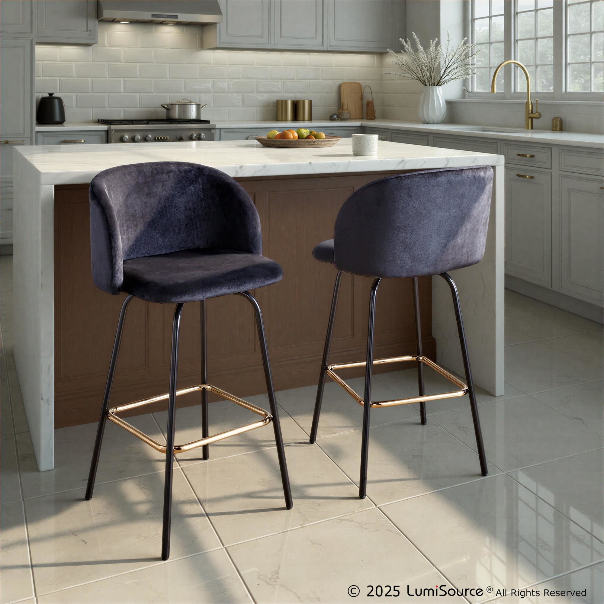 Fran 26" Swivel Fixed-height Counter Stool - Set Of 2